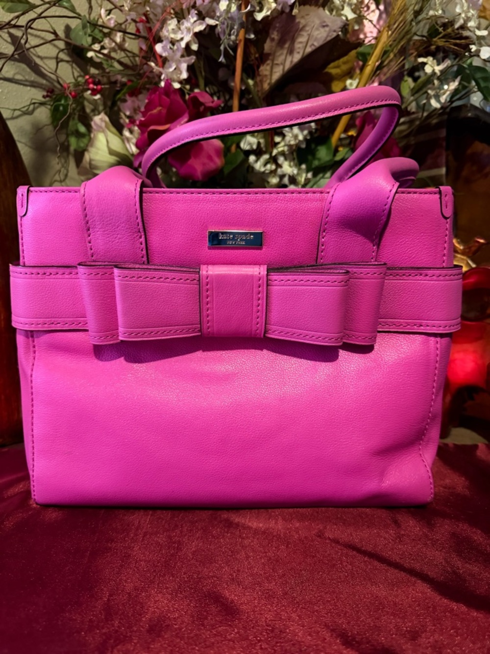 kate spade Hot Pink Leather Bow Satchel